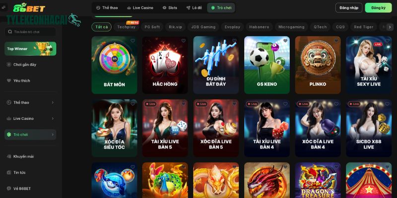 86BET nổi bật với không gian cá cược trực tuyến hiện đại