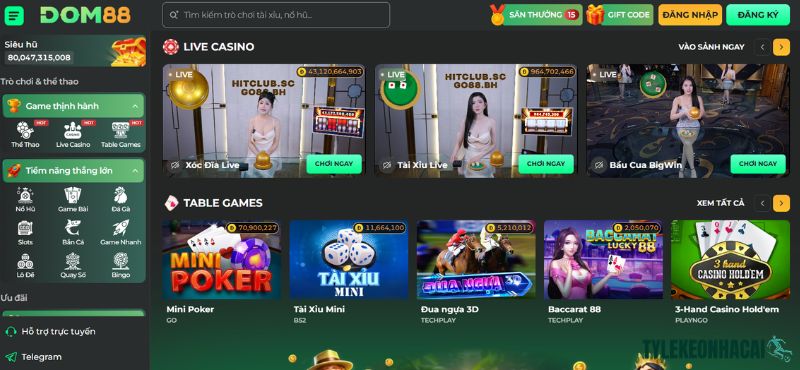 DOM88 là tên thương hiệu nhà cái trực tuyến nổi bật trên thị trường